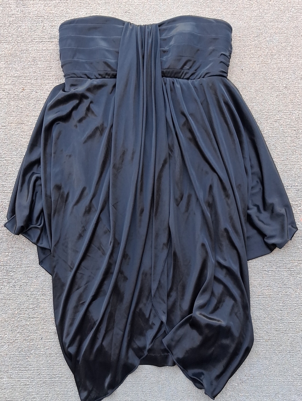 Strapless Black Satin Party Dress